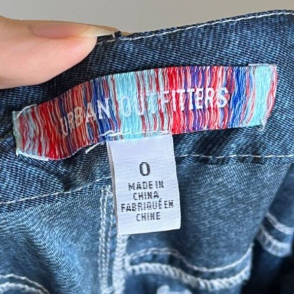 Urban Outfitters Lisa Satin Contrast-Stitch Wide Leg Pant in Blue Size US 0 - Picture 4 of 7